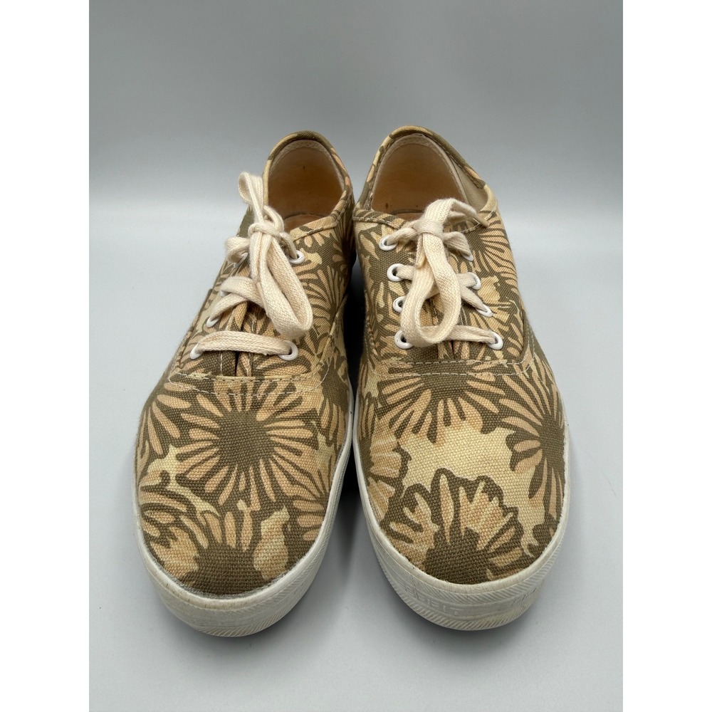 Esprit Sport Ace Prints Sneakers Womens 8 Tan Floral Canvas Low Top Lace Up